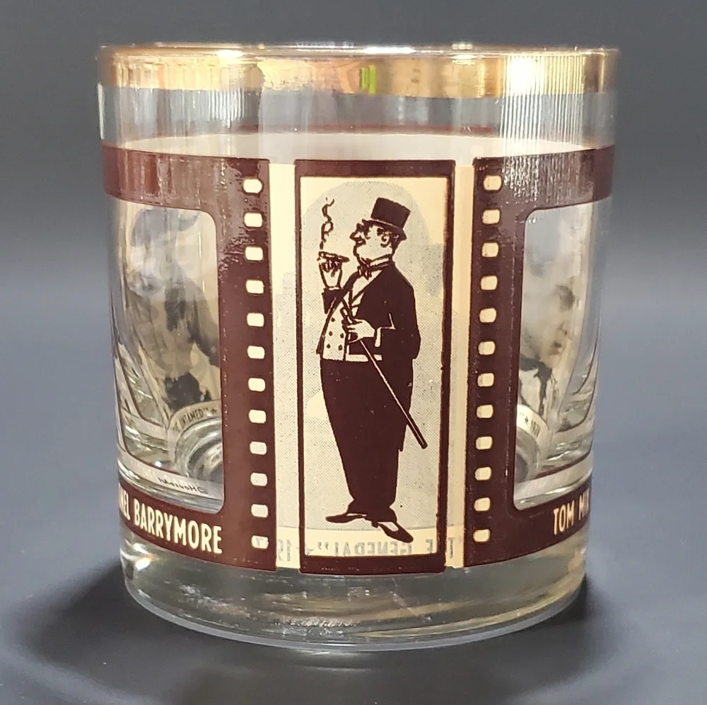 HouzeArt Roaring Twenties Cinema Movie Film Star Highball Glass Vintage 70s